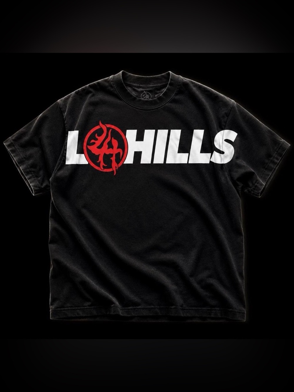 Lost Hills Men’s Black Graphic Tee with Red Logo - Size L - NWT